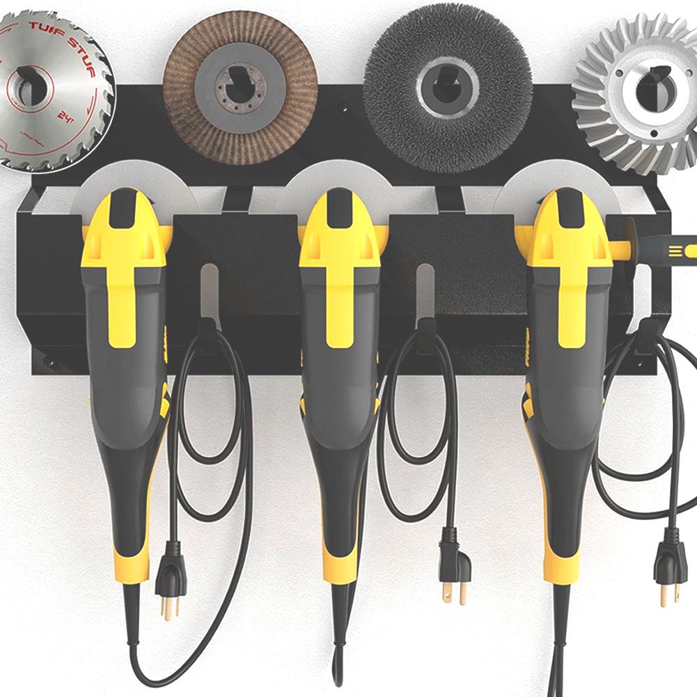 3/2/1 Bay Angle Grinder Holder Angle Grinder Wall Mount Bracket Cord Hanger Storage Rack Power Tools Rack for Cutters Polishers