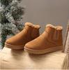 Snow Boots Women'S Thickened And Velvet Large Size Winter Fashion Warm One-Pedal Short Boots Cotton Shoes Women