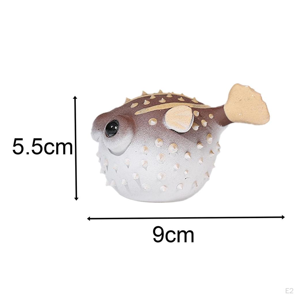 Puffer Statue Te Pet Ornament Collectible Gave for Lovers Håndlaget miniatyr skulptur dyr
