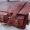 Men's Leather Messenger Satchel Shoulder Briefcase Business Bag Hand-Made
