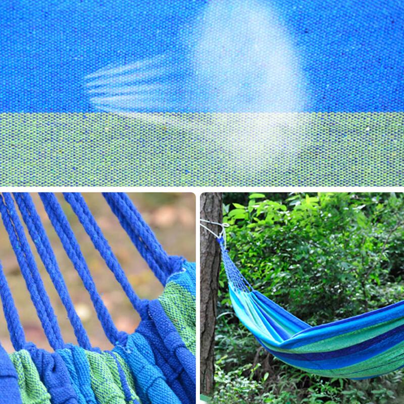 Hedawu Outdoor Anti-Rollover Canvas Hammock with Bentwood Spreader Bar