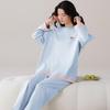 Pure Cotton Women's Long Sleeve Pajamas Set for Spring, Autumn, Winter 2026 - Solid Color Pullover for Home or Outdoors