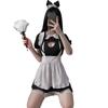 Uniform Seduction Passion Hollow Seduction Maid Dress Cosplay Sweet Lace Little Maid Sex Lingerie Set