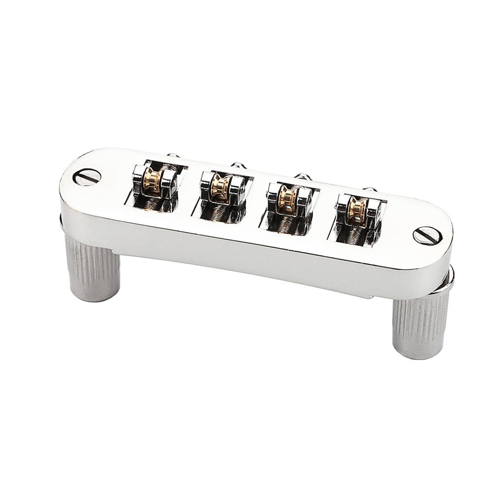 4 String Guitar Bridge Replacement Roller Saddle Guitar Bridge Tailpiece Electric Guitar Bridge Easy To Install