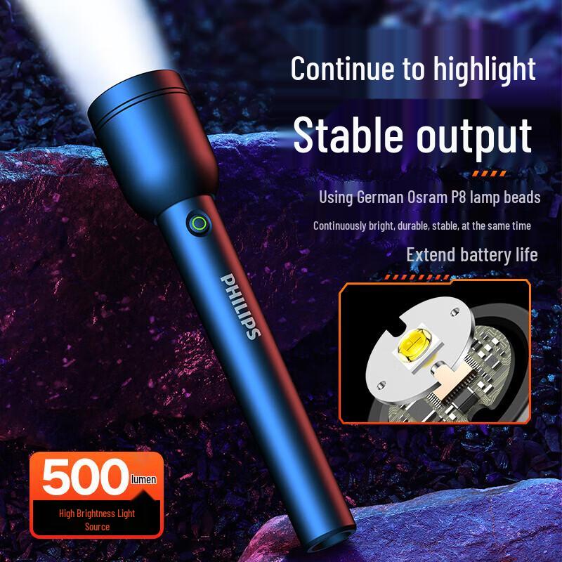 Philips SFL1256 Type-C Rechargeable LED Flashlight