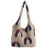 2025 Winter New Plush Retro Puppy Printed Tote Bag Female Commuter Student Casual Shoulder Vest Bag