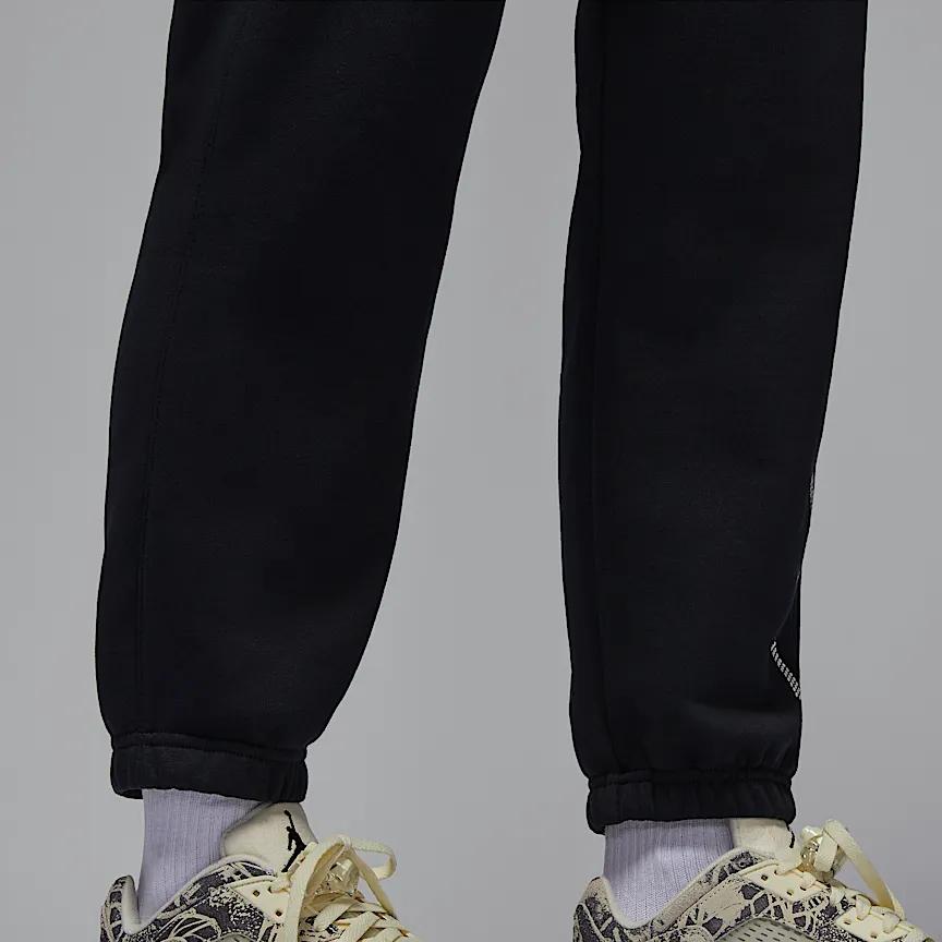 Jordan Brooklyn Fleece FW24 Logo Comfortable Soft Fleece Knit Sweatpants Women Bottoms Black Sail-White HJ0209-010
