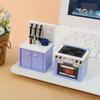 1 Set Dollhouse Simulation Mini Kitchen Utensils Gas Stove Model Scene Decoration Dolls House Miniature Kitchen Accessories