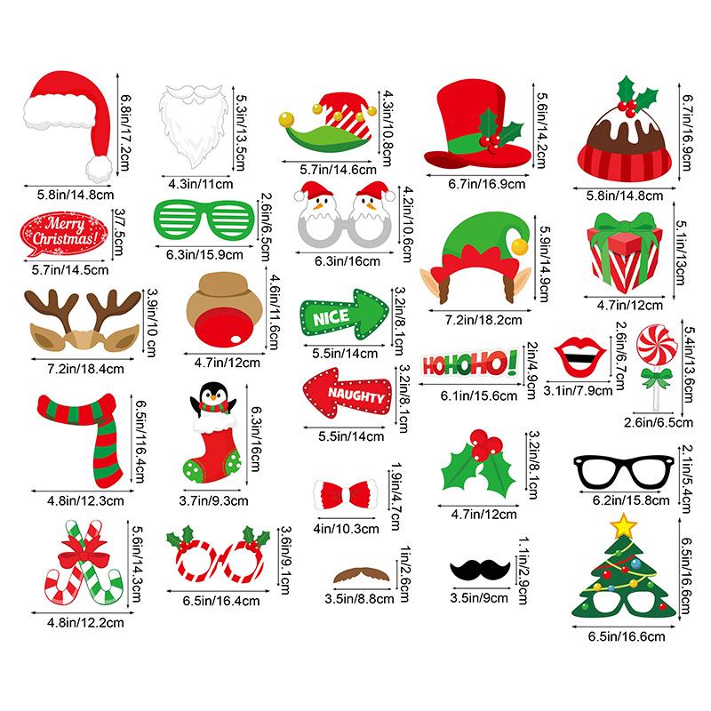 Christmas Snowman Photo Props: Festive Party Masks & Glasses
