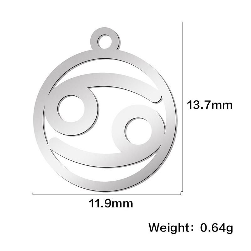 

Teamer 12pcs/lot Zodiac Signs Charms Jewelry Making Stainless Steel Gold Color 12 Constellation Taurus Pendants Birthday Gifts Silver