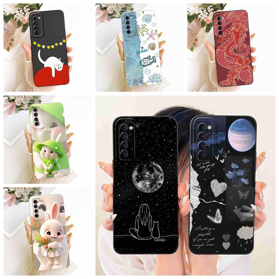 For Oppo Reno4 Case Reno 4 Pro Soft Silicone Cute Couple Rabbit Phone Back Cover For Oppo Reno 4 Reno4 Pro 4G Cases