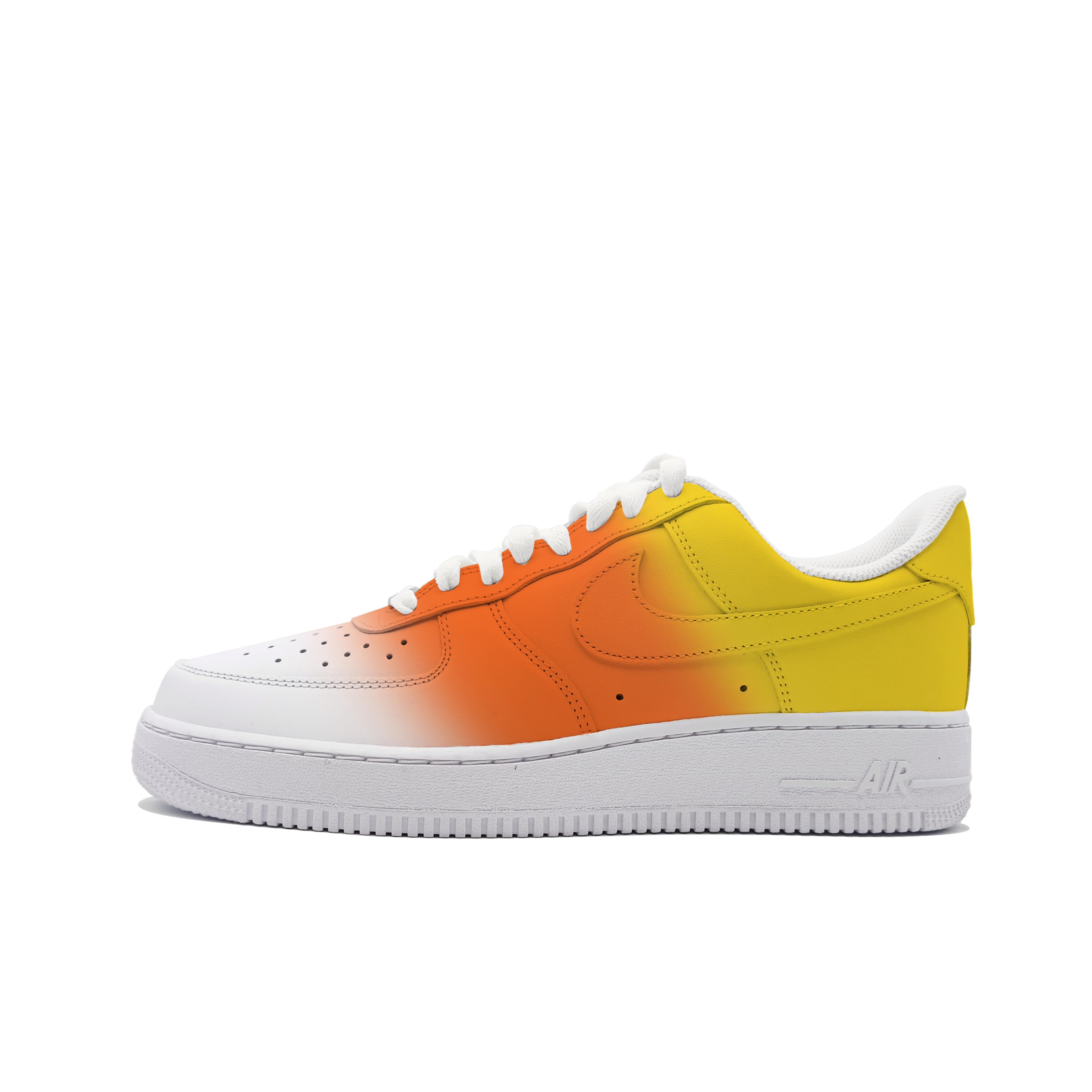 

Nike Air Force 1 Skateboard Shoes Unisex Low Top Yellow Orange Gradient White Patchwork CW2288-111(Team603-) 42.5