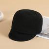 Autumn and Winter New Wool Knight Hat Equestrian Hat Fashionable Versatile Woolen Black Women's Hat Autumn and Winter Top Hat High Quality