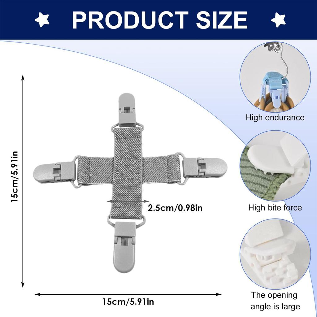 Sheet Tangler Fitted Sheet Corner Clips With Four Clips For Laundry Keep Sheets From Twisting In Washer Laundry Blanket Clips