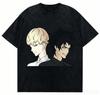 2026 Devilman Crybaby Akira & Ryo Vintage Washed Printed Loose Pure Cotton Short Sleeve T-shirt, Unisex Fan T-shirt