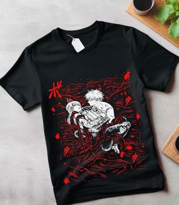 Nayuta T-shirt Chainsaw Man Denji Makima Denji Anime Manga Black Shirt All Size