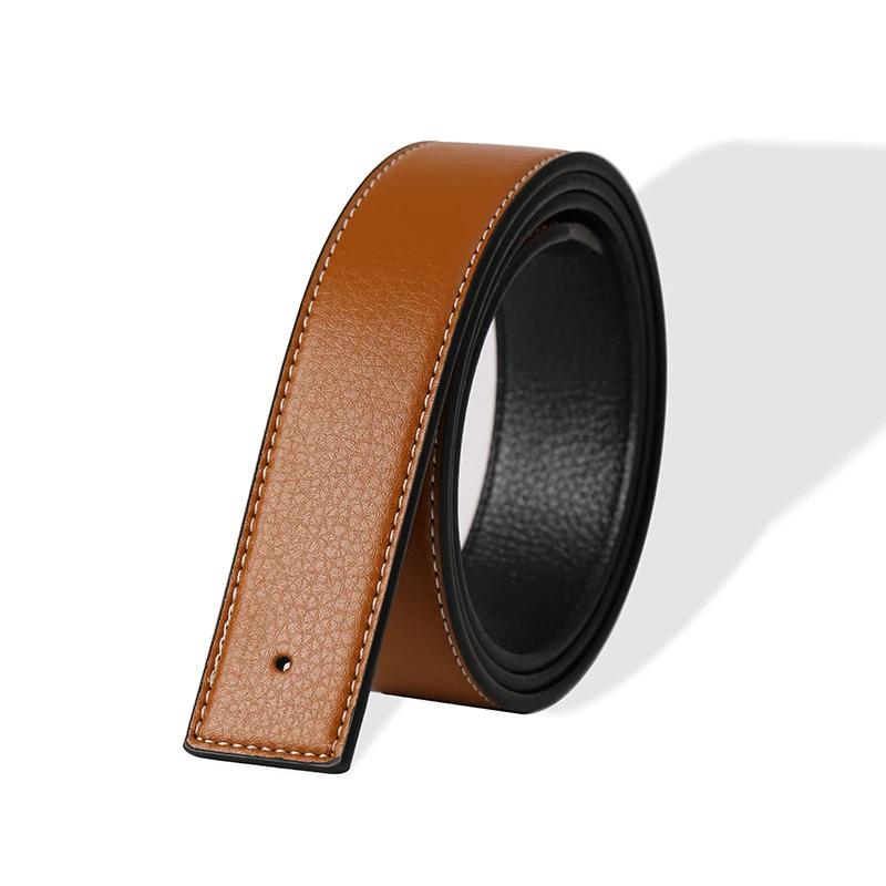 Herren Hochwertige Dornlose Gürtel Glatte Schnalle Männliche Gürtel ohne Schnalle Luxusmarke Gürtel Ohne Schnalle PU-Leder Gürtelbund Ohne Schnalle 3,8 cm
