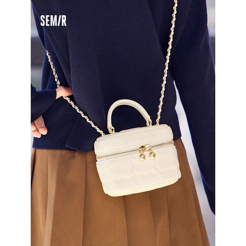 

Senma Bag Box Bag Women s Summer Exquisite Chain Mini Cosmetic Bag Classic Style Handbag Gentle Messenger Bag Rice White 10301