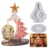 Crystal Epoxy Resin Christmas Tree Picture Frame Set Silicone Mold with Support Base for Resin Crafts Making Supplies