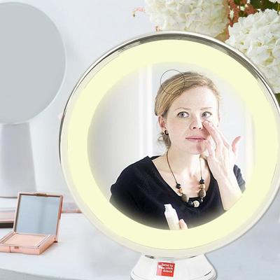 Magnified Makeup Mirrors LED Makeup Mirrors With 10X Magnification 3 Color Lighting Modes Small Light Up Mirrors Facial Mirrors