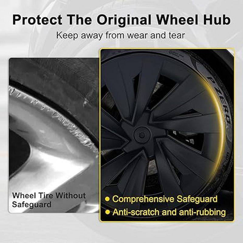 19" Black Wheel Cover for 2025-2026 Tesla Model Y Facelift