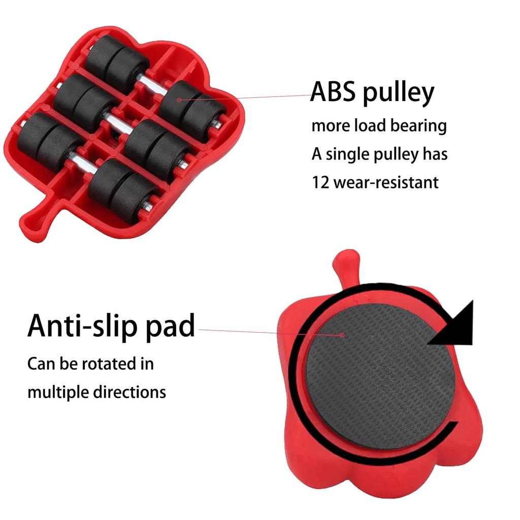 Furniture Lift Mover, Furniture Mover with 4 Wheels and Lifter Kit, Furniture Slides for Safe and Easy Movement of Furniture Sofas On Hardwood Floors