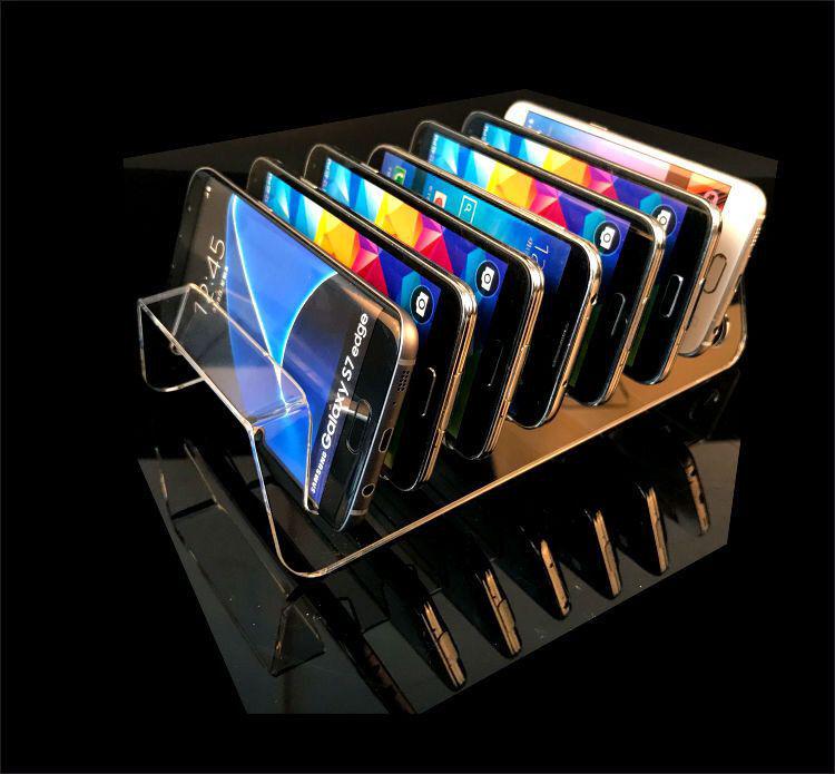 Transparent Acrylic Multi-Port Mobile Phone Charging Stand & Holder