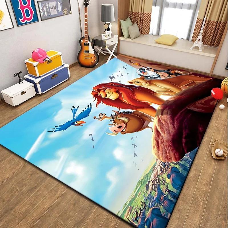 The Lion King Pattern 3D Kids Bedroom Bedside Carpet Non Slip Soft Floor Mat Sofa Coffee Table Rugs for Home Decor