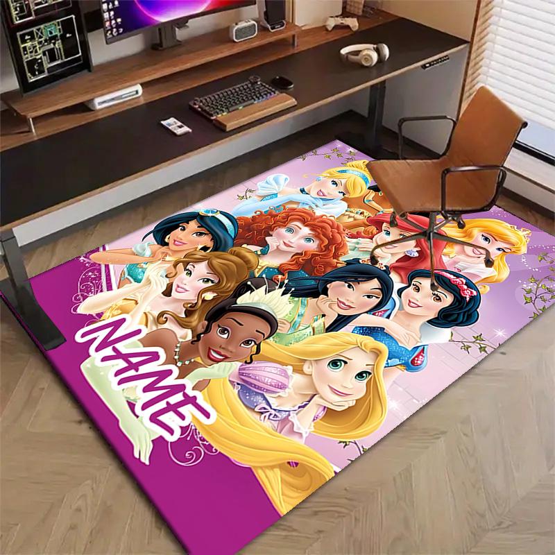 Custom Princess Mat Personalized Name, Polyester Washable Indoor Entryway Rug, Gift for Christmas, Easter, Thanksgiving Day