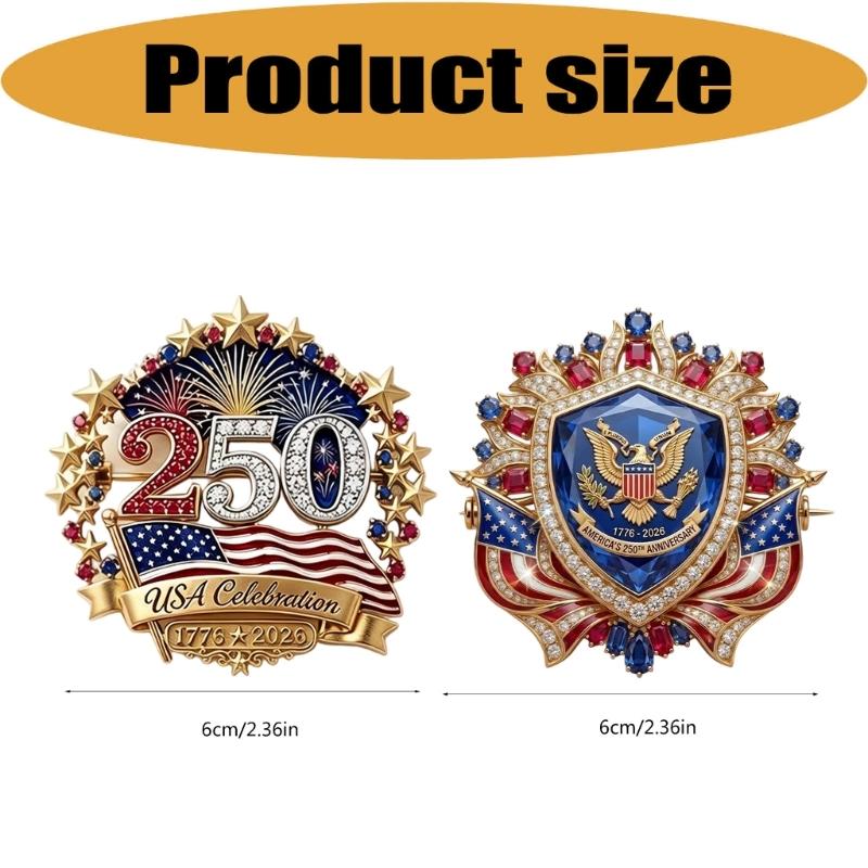 Spilla Commemorativa Spilla da Bavero per Abiti della Celebrazione del 250° Anniversario, Accento di Gioielleria Patriottica per Giacche e Cappelli