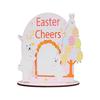 Easter Wooden Table Sign - Cute Bunny Pattern Decorative Plaque, Spring Centerpiece & Shelf Decor For Home,  Gift
