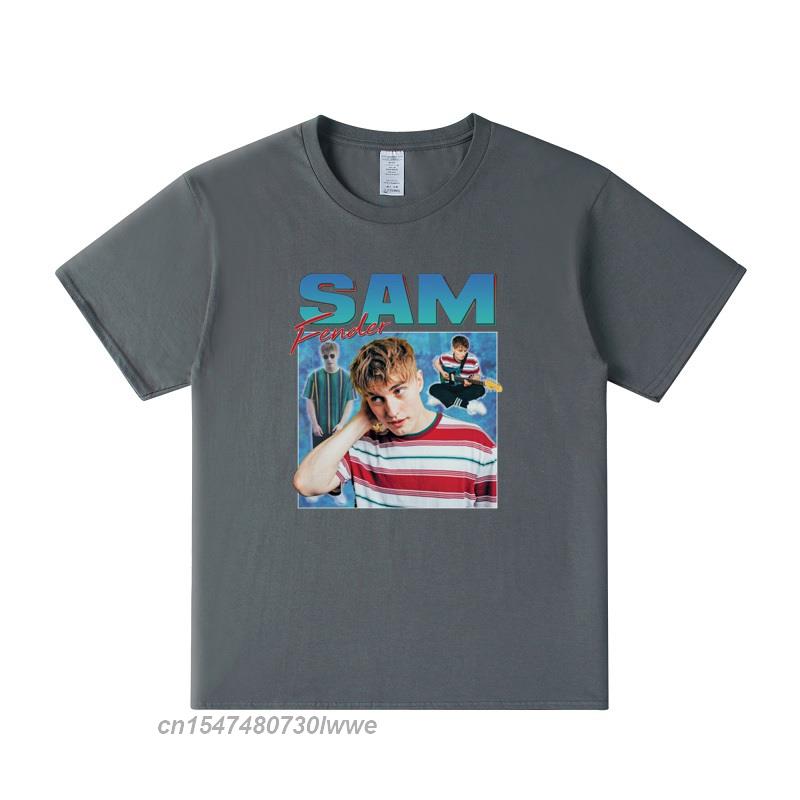 Sam Fender Homage TShirt Tee Funny Graphic Retro Party Tour Tribute 80s Graphic T Shirts Top Quality Cotton Unisex Tshirt