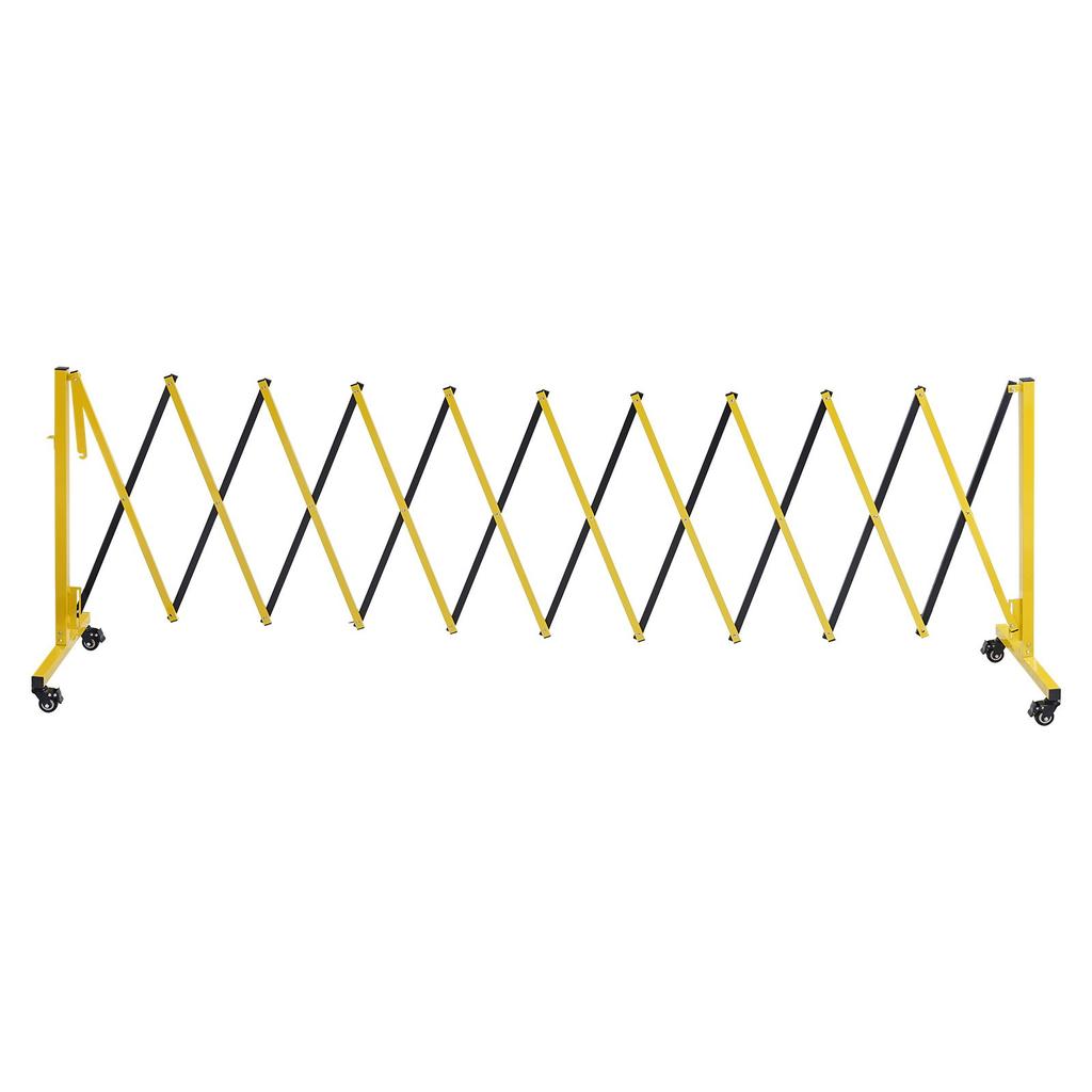 VEVOR Industrial Expandable Barricade, 3.94m Expandable Safety Barrier, Flaxible Mobile Barricade with Locking Casters