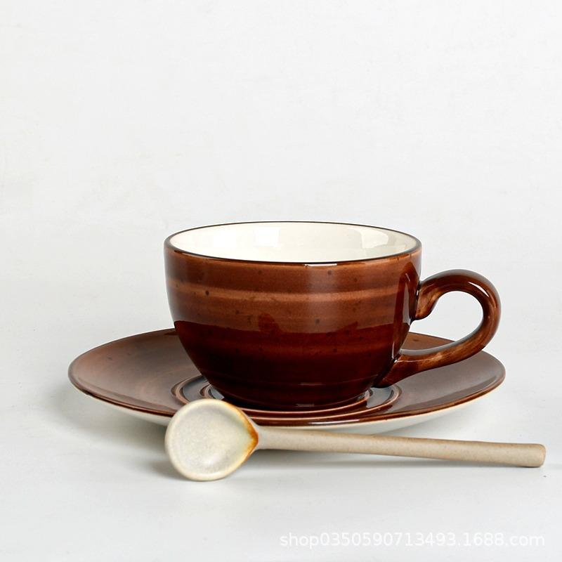 

Light luxury ceramic coffee cup and saucer set, home office coffee shop cup and saucer set, water cup. 200ml