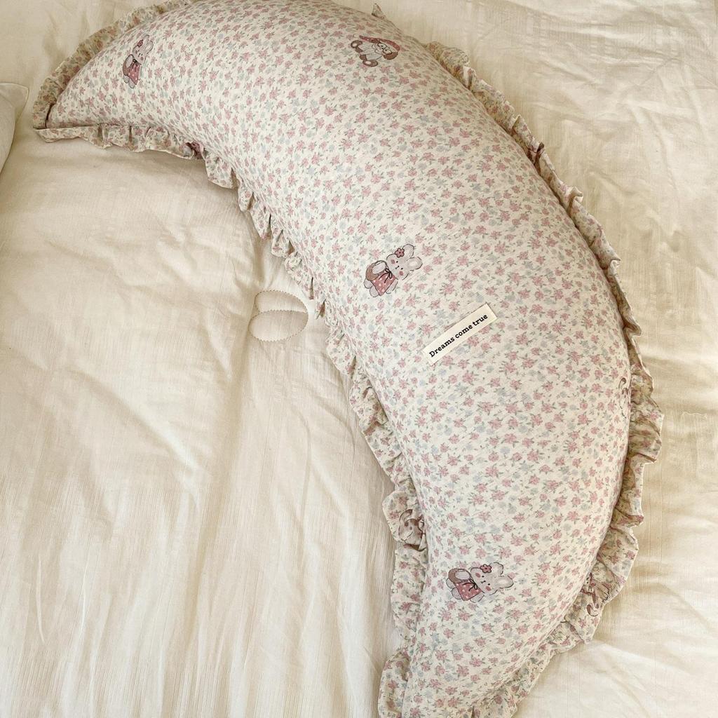 Cotton & Linen Moon Pillow: Baby Soothing, Washable, Pregnancy Support