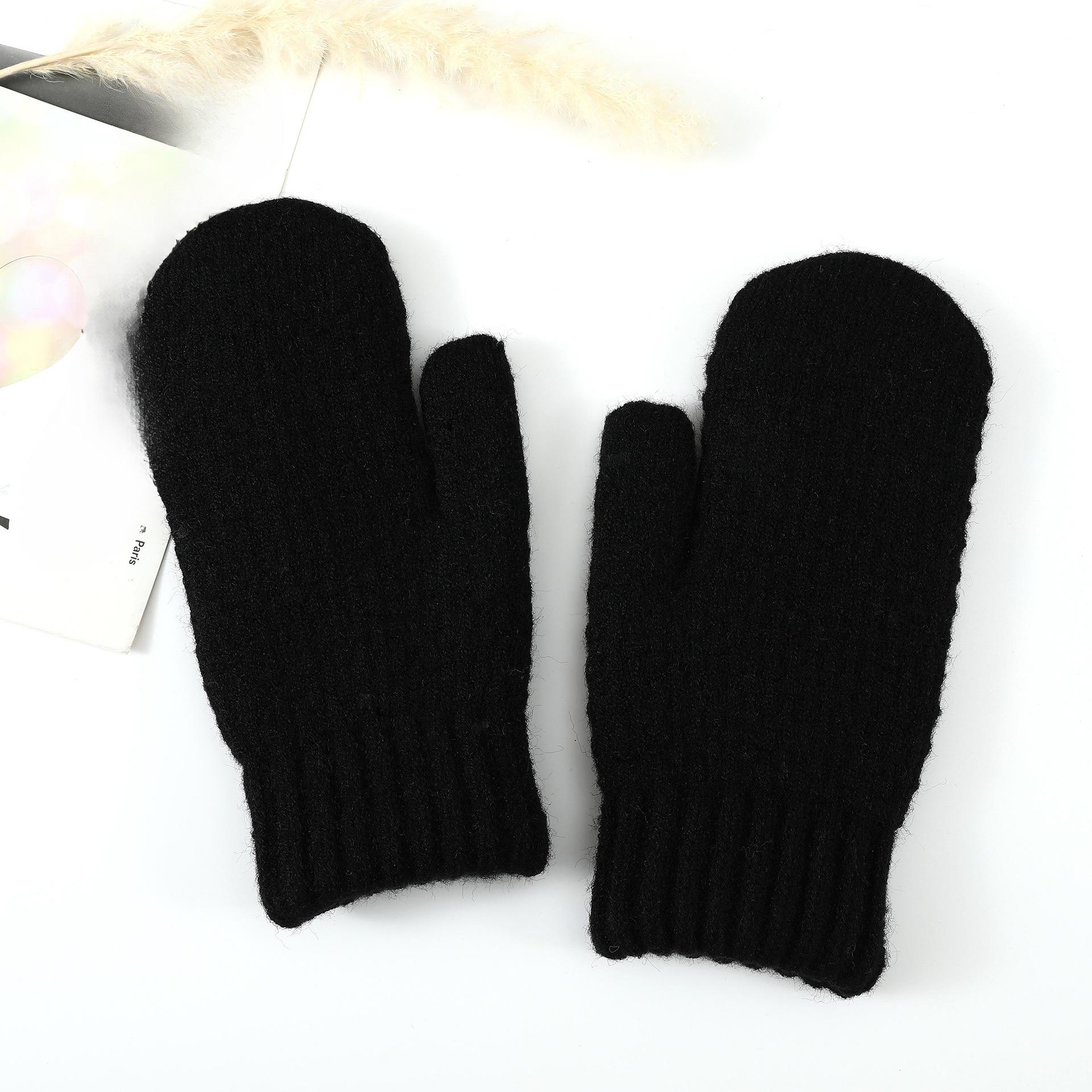 

Новые зимние варежки с бархатом и уплотнением для велоспорта, чтобы согреться и защититься от холода, вязаные шерстяные накладки на руки One size