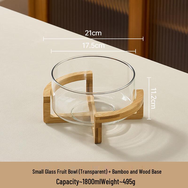 Minimalist Glass Fruit & Salad Bowl