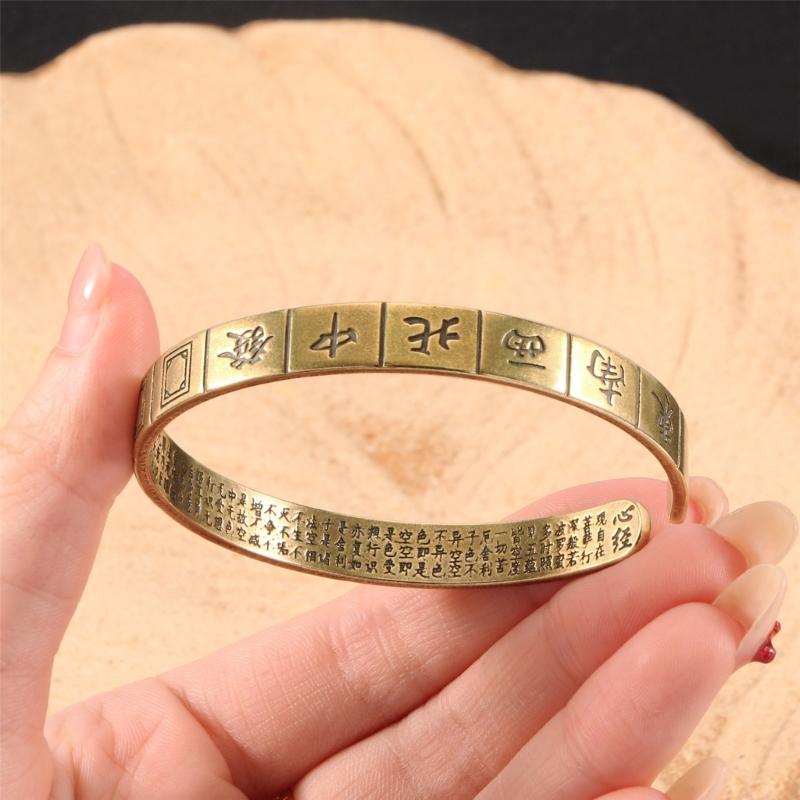 Fashionable Handmade Brass Bracelet With Customizable Fit And Cultural Symbolism Brass Wristband For Everyday Wear