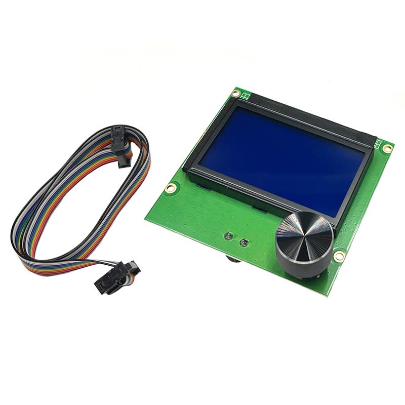 12864 LCD Displej HD pro 3D tiskárnu Ender 3 Modrá řídicí deska s kabelem pro díly 3D tiskárny Ender 3 Displejový port