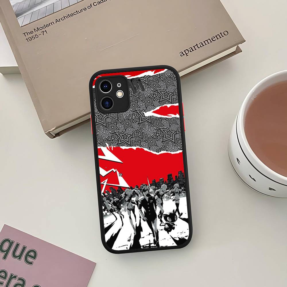 Persona 5 Matte Protective Case for iPhone 16 15 14 13 12 11 Pro Max X XS MAX Protection Case