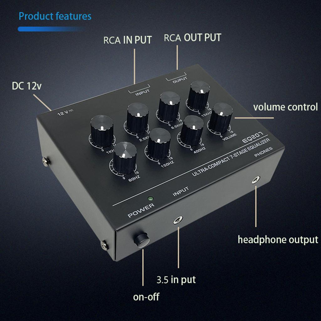 EQ207 7Band PreamplifierPrecise Sound Preamplifier with Trebles Middle,Basss for Improve and Precise Sound Adjustment