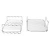 2PCS Double Layer Fryer Rack Set 304 Stainless Steel Stackable Rectangular Fryer Skewer Rack for Fryer Accessories