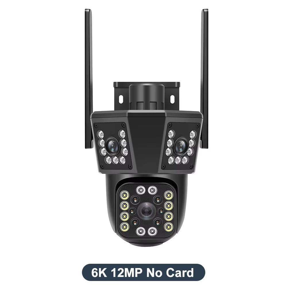 

6K 12MP 8X Zoom WiFi Outdoor Camera with Three-Lens AI PTZ Motion Tracking 4K Video Waterproof Security Surveillance 6K 12MP No Card