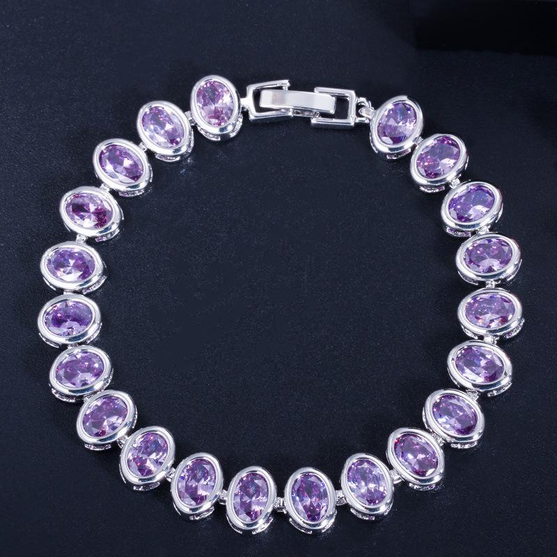 Bijoux Populaires, Bracelet Élégant Atmosphérique, Incrusté de Zircon Aaa Plaqué Platine Bijoux pour Femmes.