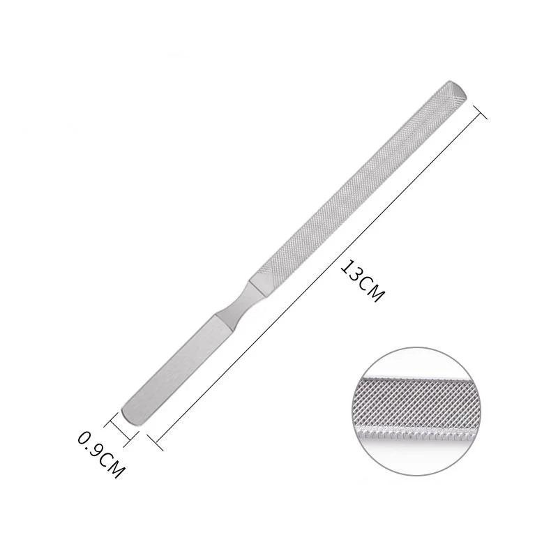 Four-Sided Stainless Steel Nail File Long Lasting Portable Manicure Tool for Polishing Shaping Nail Art DIY Travel Daily Use