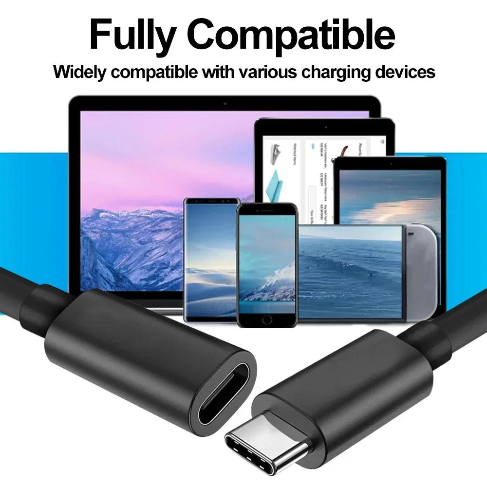 USB C Extension Cable Fast Charging & Transfer Data Type C Male to Female Extender Cord For Laptop Playstaion Tablet USB-C Hub