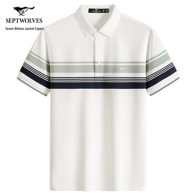 Septwolves Men s Striped Cool-Touch Polo T-Shirt 180/96A
