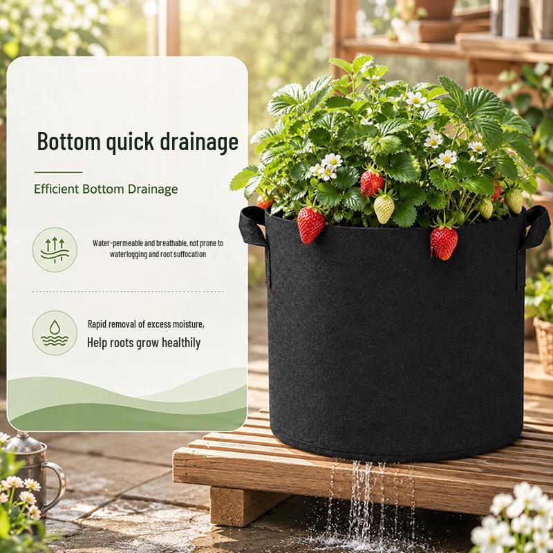 Handheld Thickened Felt Gardening and Seedling Bag for Plants, Vegetables, and Strawberries