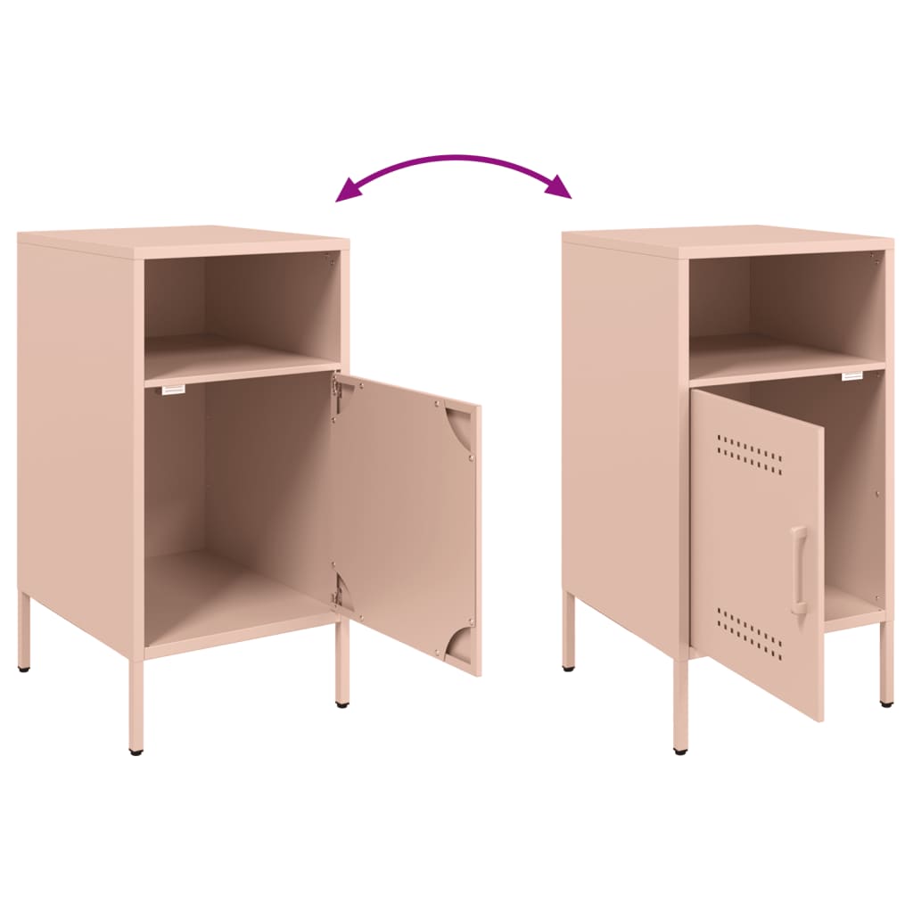 Nightstands 2 Pcs. Pink 36 X 39 X 68 Cm Steel