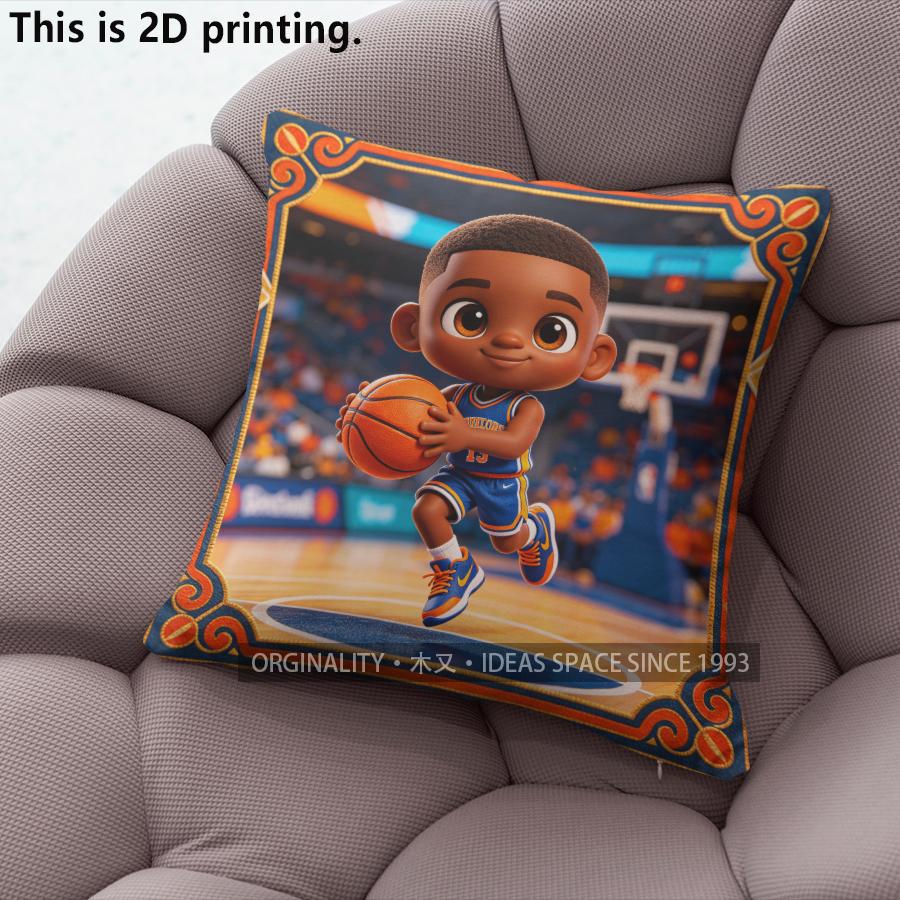 Chibi Basketball Player Decorative Throw Pillow Covers Pattern Cushion Cover Suitable for Sofa Bedroom Car Pillow Cover